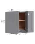 Grey Shaker 33" Corner Base Cabinet