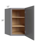 Grey Shaker 24x30 Wall Diagonal Corner Cabinet 