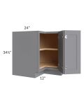 Grey Shaker 36" Lazy Susan Base Cabinet