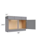 Grey Shaker 48" Vanity Base Cabinet