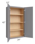 Grey Shaker 24x42 Wall Cabinet