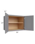 Grey Shaker 30x24x24 Wall Cabinet