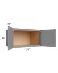 Grey Shaker 33x18x24 Wall Cabinet