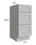 Dove Grey Shaker 15" Drawer Base Bathroom Vanity Cabinet
