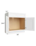 Brilliant White Shaker 36" Vanity Base Cabinet