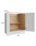 Lakewood White 30" Full Height Door Base Cabinet
