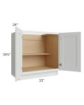 Lakewood White 33" Full Height Door Base Cabinet