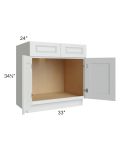 Lakewood White 33" Sink Base Cabinet 