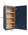 Midtown Blue Shaker 18x36 Wall Cabinet