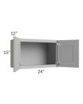 Dove Grey Shaker 24x15 Wall Cabinet