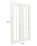 Providence Cream Glaze 24x42 Mullion Glass Doors Only with Glass Included