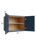 Midtown Blue Shaker 30x24x24 Wall Cabinet