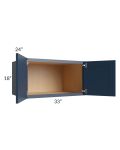 Midtown Blue Shaker 33x18x24 Wall Cabinet