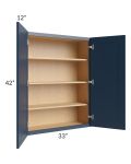 Midtown Blue Shaker 33x42 Wall Cabinet