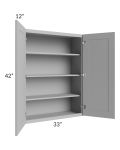 Dove Grey Shaker 33x42 Wall Cabinet