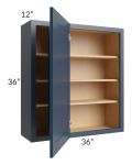 Midtown Blue Shaker 36x36 Blind Corner Wall Cabinet