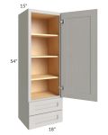 Midtown Light Grey Shaker 18x54x15 Wall Cabinet with Drawers