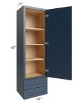 Midtown Blue Shaker 18x60x15 Wall Cabinet with Drawers