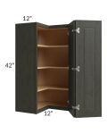 Charlotte Dark Grey 24x42 Easy Reach Corner Wall Cabinet