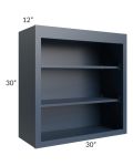 Midtown Blue Shaker 30x30 Wall Open Shelf Cabinet