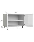 Milan White Gloss 36" 2-Door Range Top Base Cabinet