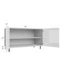 Milan White Gloss 48" 2-Door Range Top Base Cabinet