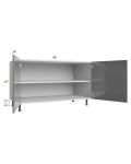 Milan Grey Gloss 48" 2-Door Range Top Base Cabinet