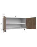 Milan Pecan 48" 2-Door Range Top Base Cabinet