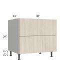 Milan Natural 30" 2-Drawer Range Top Base Cabinet
