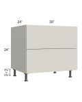 Milan Beige Matte 30" 2-Drawer Range Top Base Cabinet