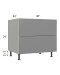 Milan Grey Gloss 30" 2-Drawer Range Top Base Cabinet