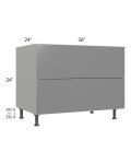 Milan Grey Gloss 36" 2-Drawer Range Top Base Cabinet