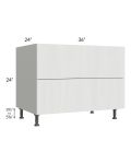 Milan Cream 36" 2-Drawer Range Top Base Cabinet
