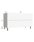 Milan White Matte 48" 2-Drawer Range Top Base Cabinet