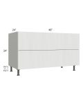 Milan Cream 48" 2-Drawer Range Top Base Cabinet