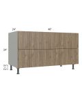 Milan Pecan 48" 2-Drawer Range Top Base Cabinet