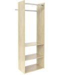 Vertical Hanging Tower Closet Storage Solution Organizer Accessory Kit with Clothes Rod and 2 Open Shelves