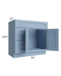 Sky Blue Shaker 36" Bathroom Vanity