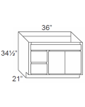 Vienna 36" Vanity Sink and Drawer Combo (Doors on Right)