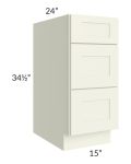 Linen Shaker 15" 3-Drawer Base Cabinet