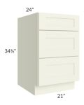 Linen Shaker 21" 3-Drawer Base Cabinet