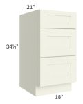 Linen Shaker 18" 3-Drawer Vanity Base Cabinet