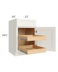 Linen Shaker 21" Base Cabinet with 2 Rollout Trays