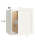 Linen Shaker 21" Full Height Door Base Cabinet with Double Trashcan Pullout