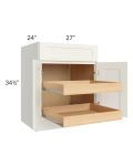 Linen Shaker 27" Base Cabinet with 2 Rollout Trays