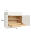 Linen Shaker 36" Base Cabinet with 1 Rollout Tray
