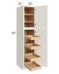 Linen Shaker 18x84x24 Wall Pantry Cabinet with 4 Rollout Trays