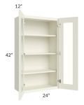 Linen Shaker 24x42 Wall Glass Door Cabinet (Prepped for Glass Doors)