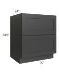 Madison Black Shaker 30" 2-Drawer Base Cabinet