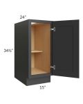 Madison Black Shaker 15" Full Height Door Base Cabinet